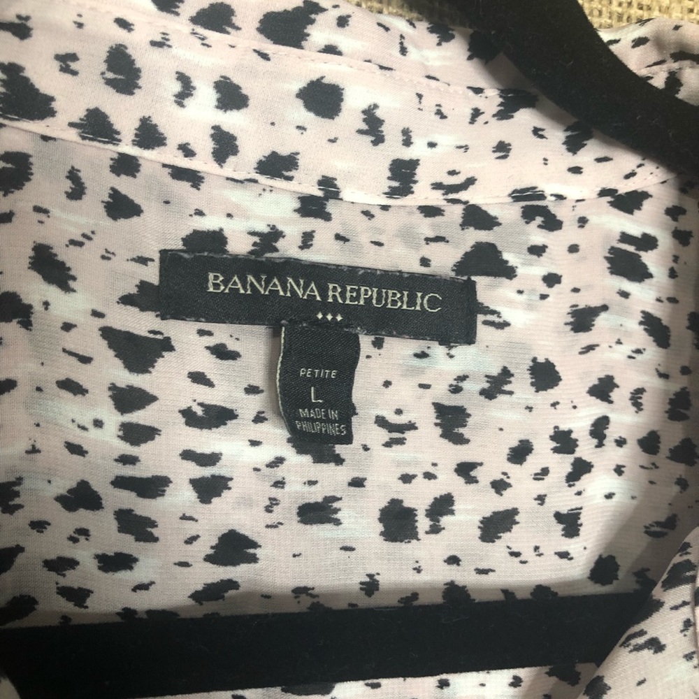 Banana Republic SZ LP Pink Black Top Fun Quirky - Picture 3 of 6
